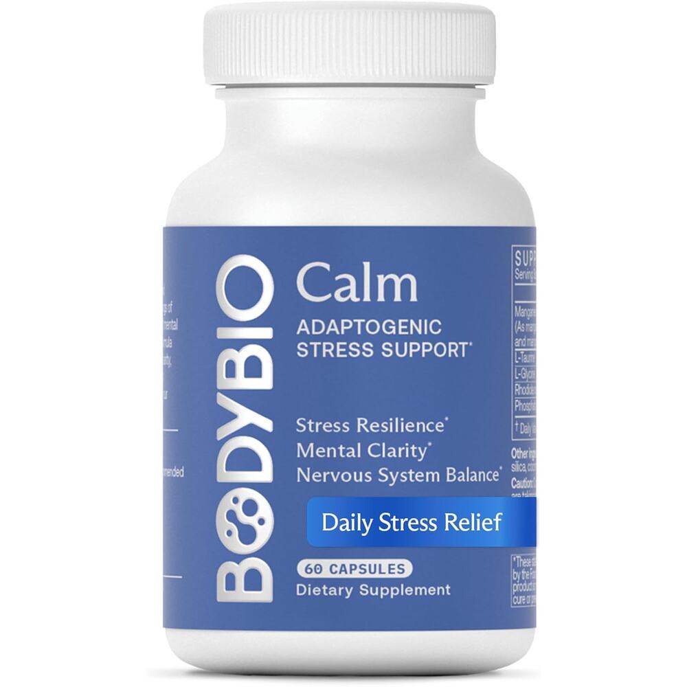 BodyBio Calm, Natural Stress Relief Blend, Mental Focus & Balanced Cortisol